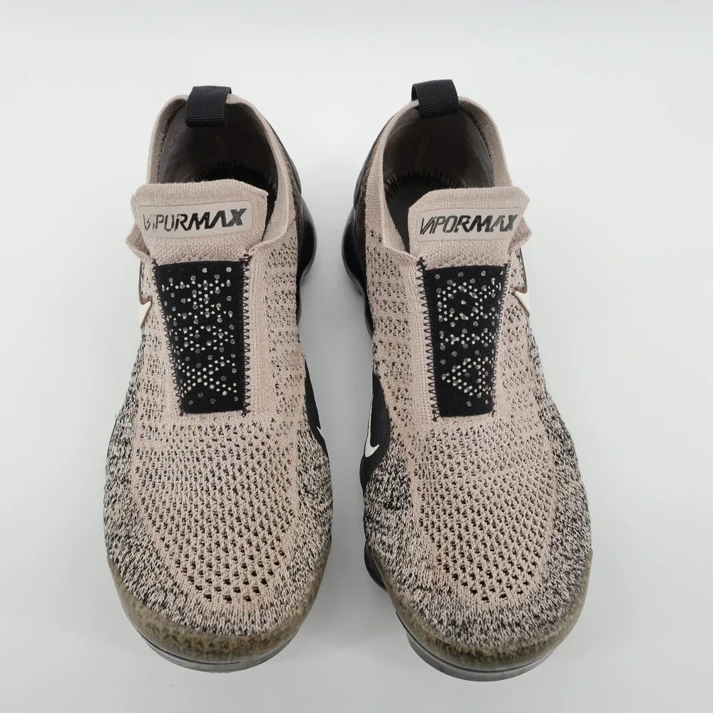 Nike‎ Air VaporMax Flyknit Moc 2 Tan Black Womens Size 8 AJ6599-201 NO INSOLES